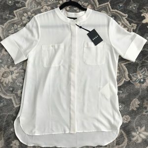 Short Sleeved Button Down Blouse